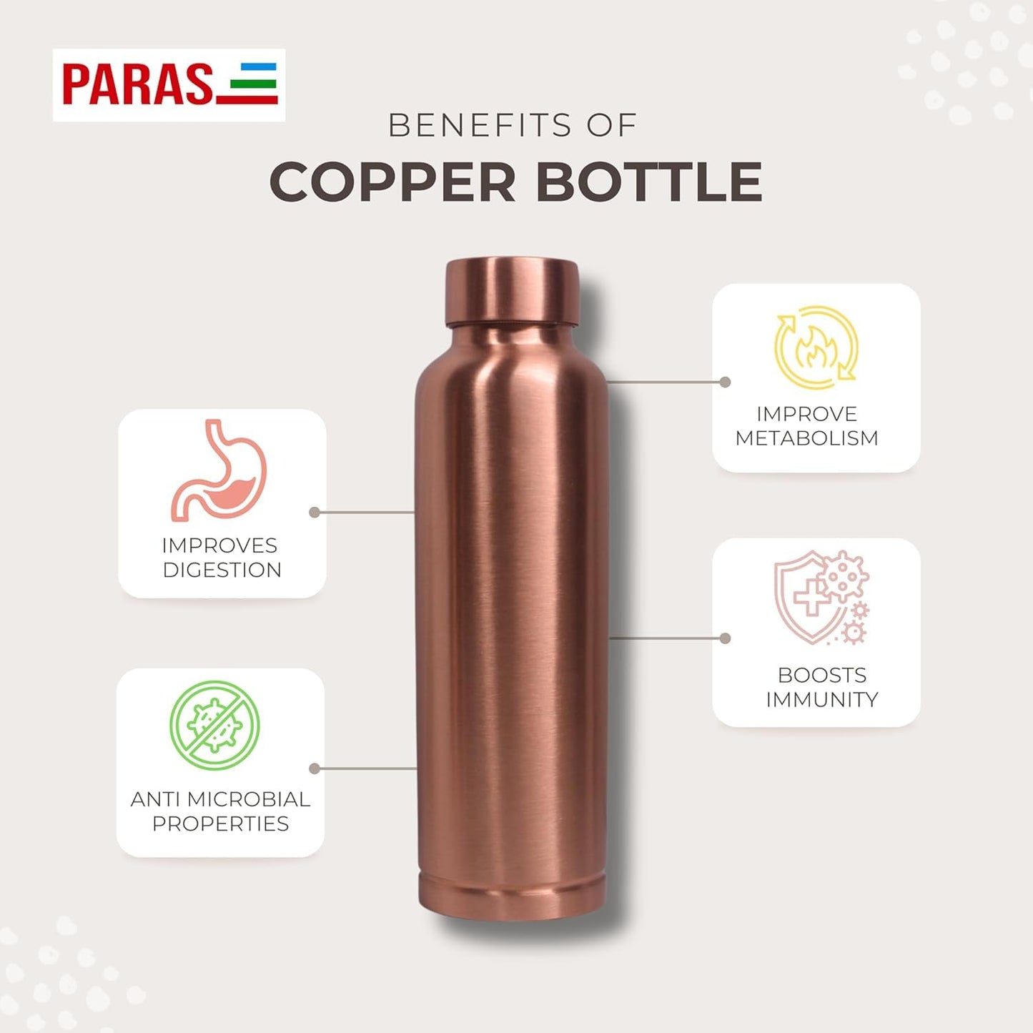 Copper Bottle - Smooth (1 litre)