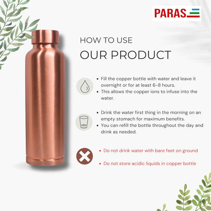 Copper Bottle - Smooth (1 litre)