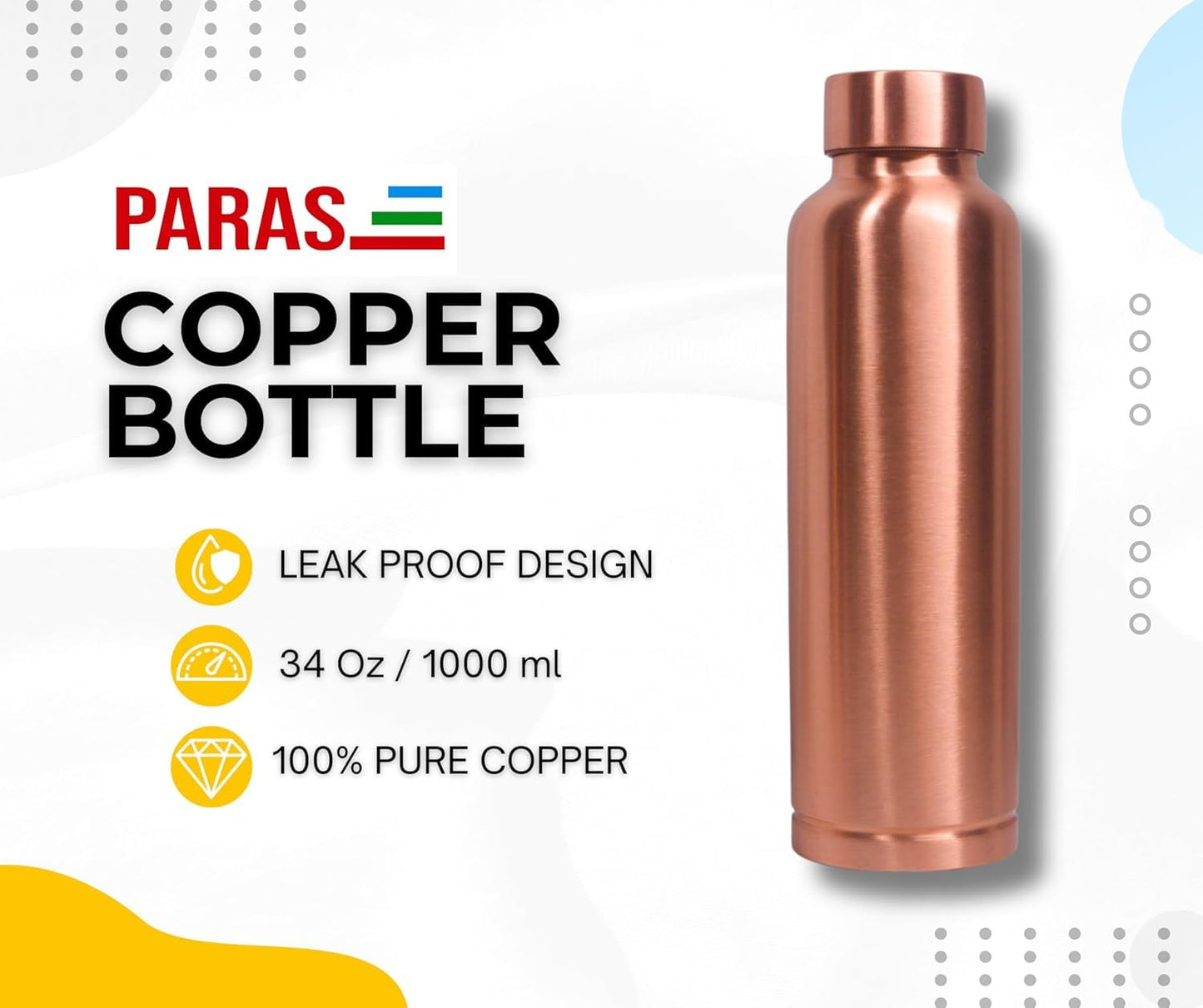 Copper Bottle - Smooth (1 litre)