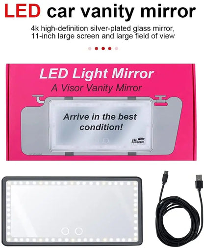 Universal Car Interior vanity Mirror Portable Led Makeup Mirror