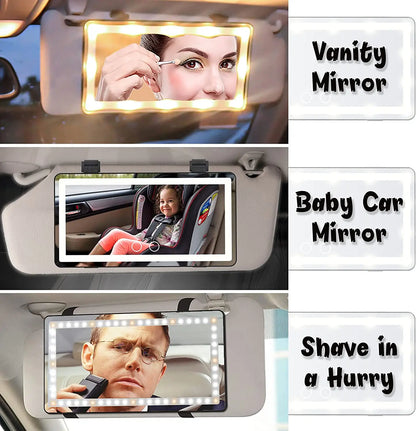 Universal Car Interior vanity Mirror Portable Led Makeup Mirror