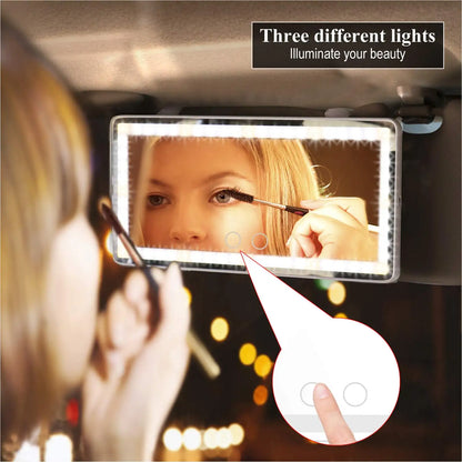 Universal Car Interior vanity Mirror Portable Led Makeup Mirror